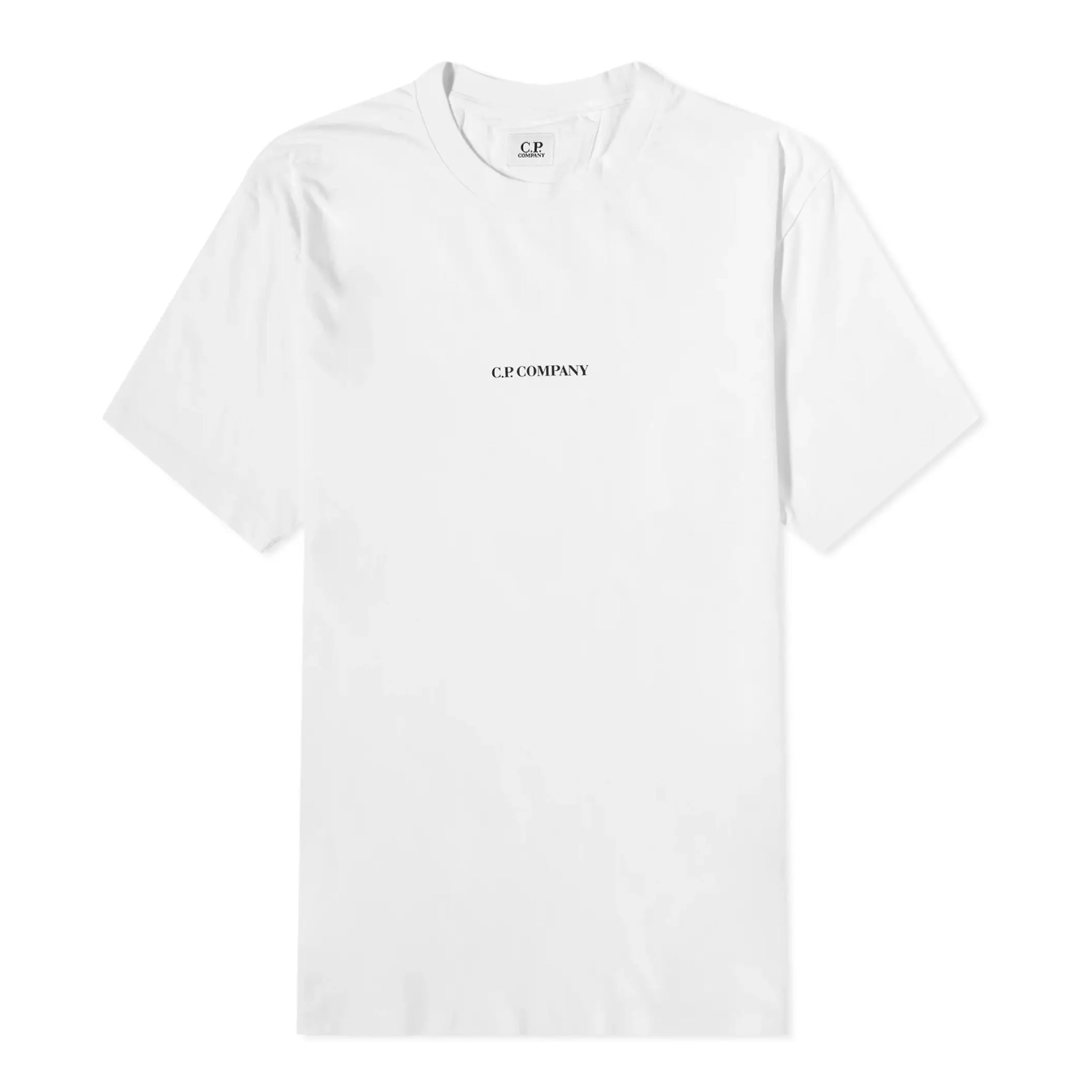 CP Company MTS048A Logo T-Shirt - 103 White - Escape Menswear