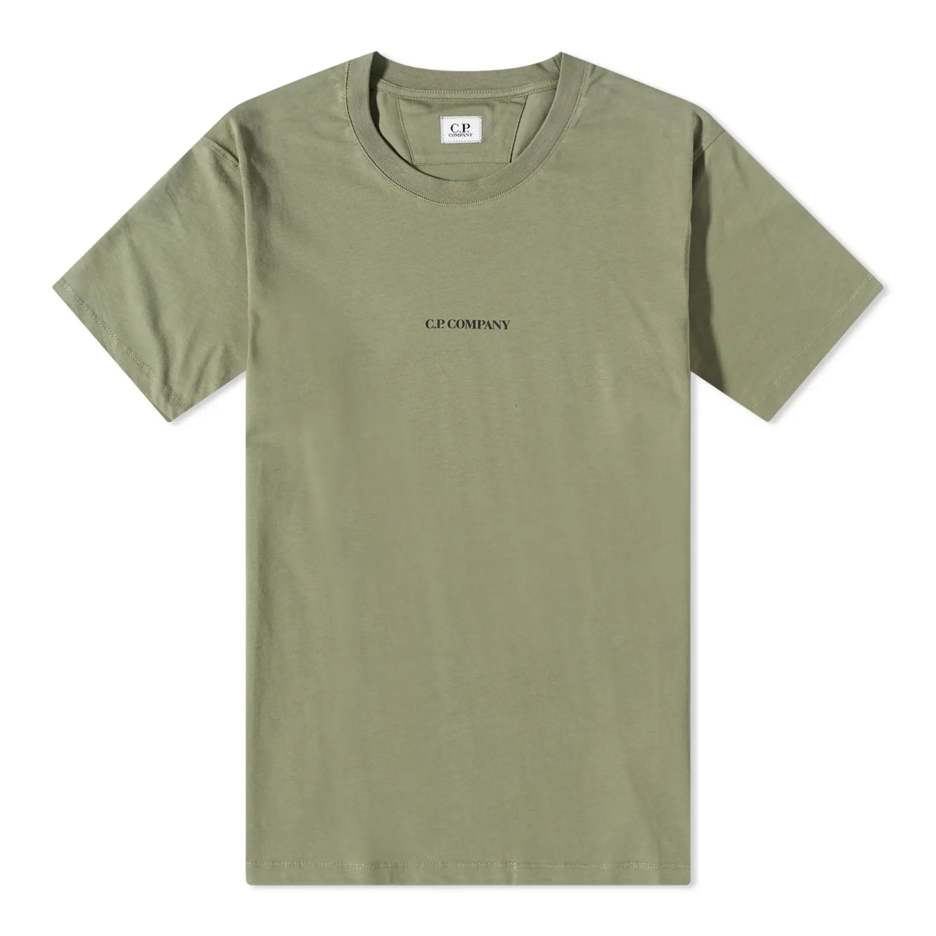 CP Company MTS048A Logo T-Shirt - 648 Brnz Grn - Escape Menswear
