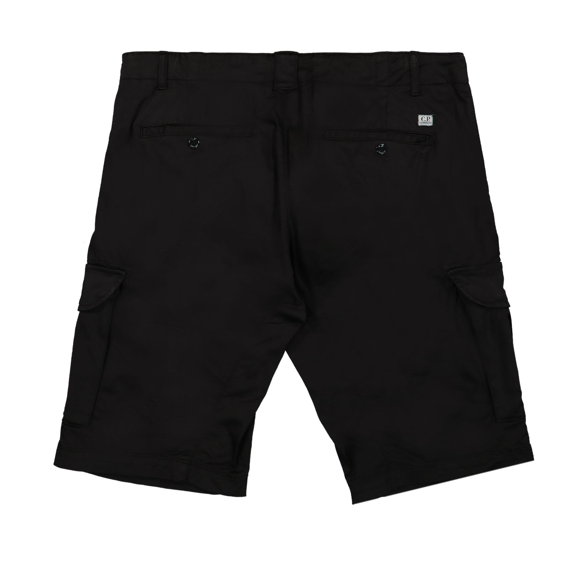 C.P. Company Regular Fit Stretch Sateen Cargo Shorts - 999 Black - Escape Menswear