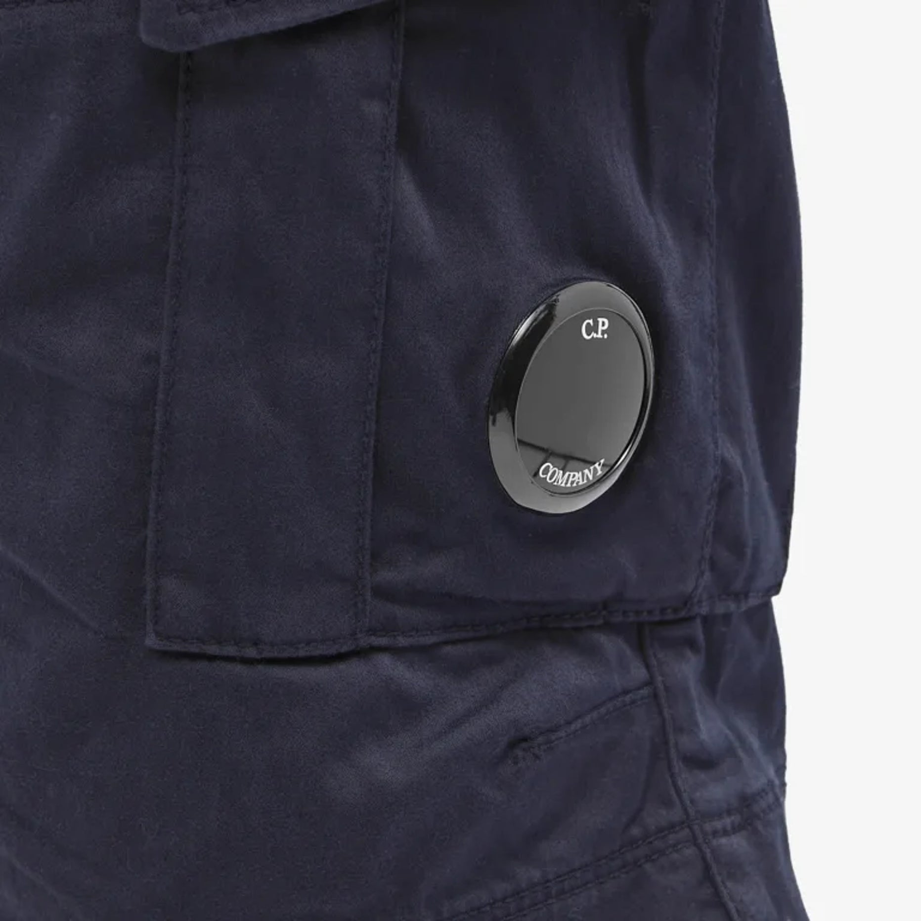 C.P. Company Regular Fit Stretch Sateen Cargo Shorts - 999 Black - Escape Menswear