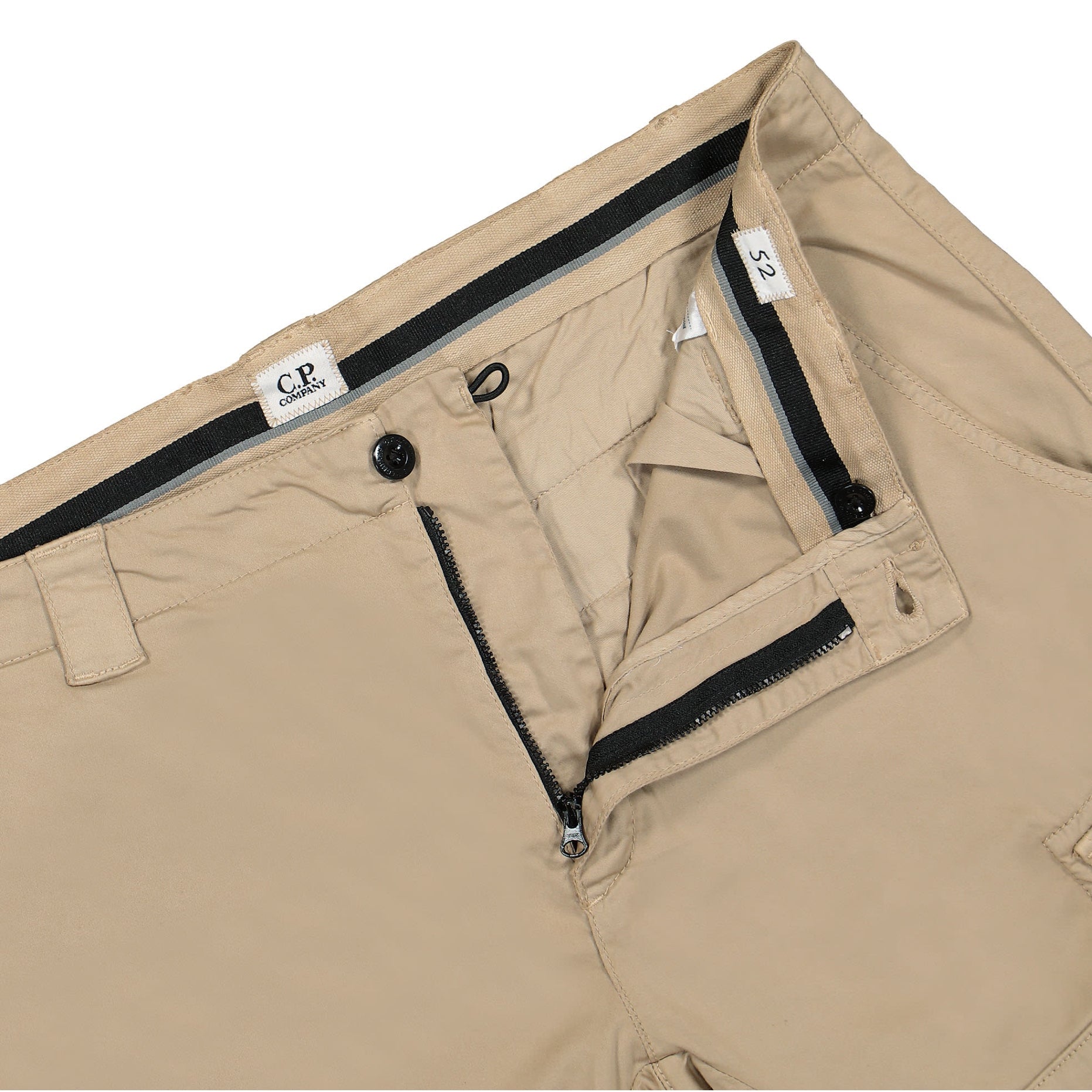 C.P. Company Regular Fit Stretch Sateen Cargo Shorts - 999 Black - Escape Menswear