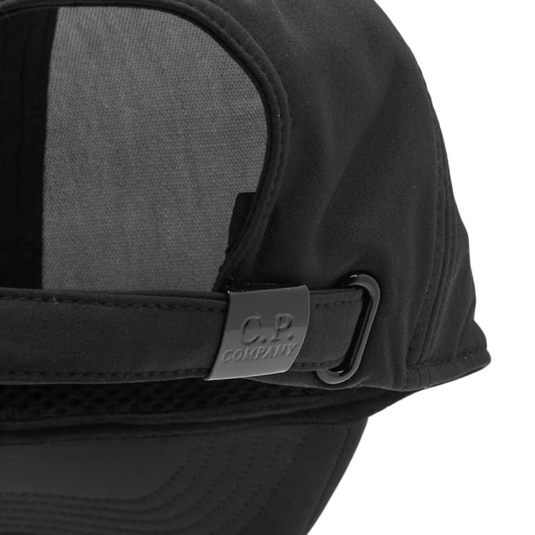 C.P. Company Shell-R- Logo Cap - 999 Black - Escape Menswear