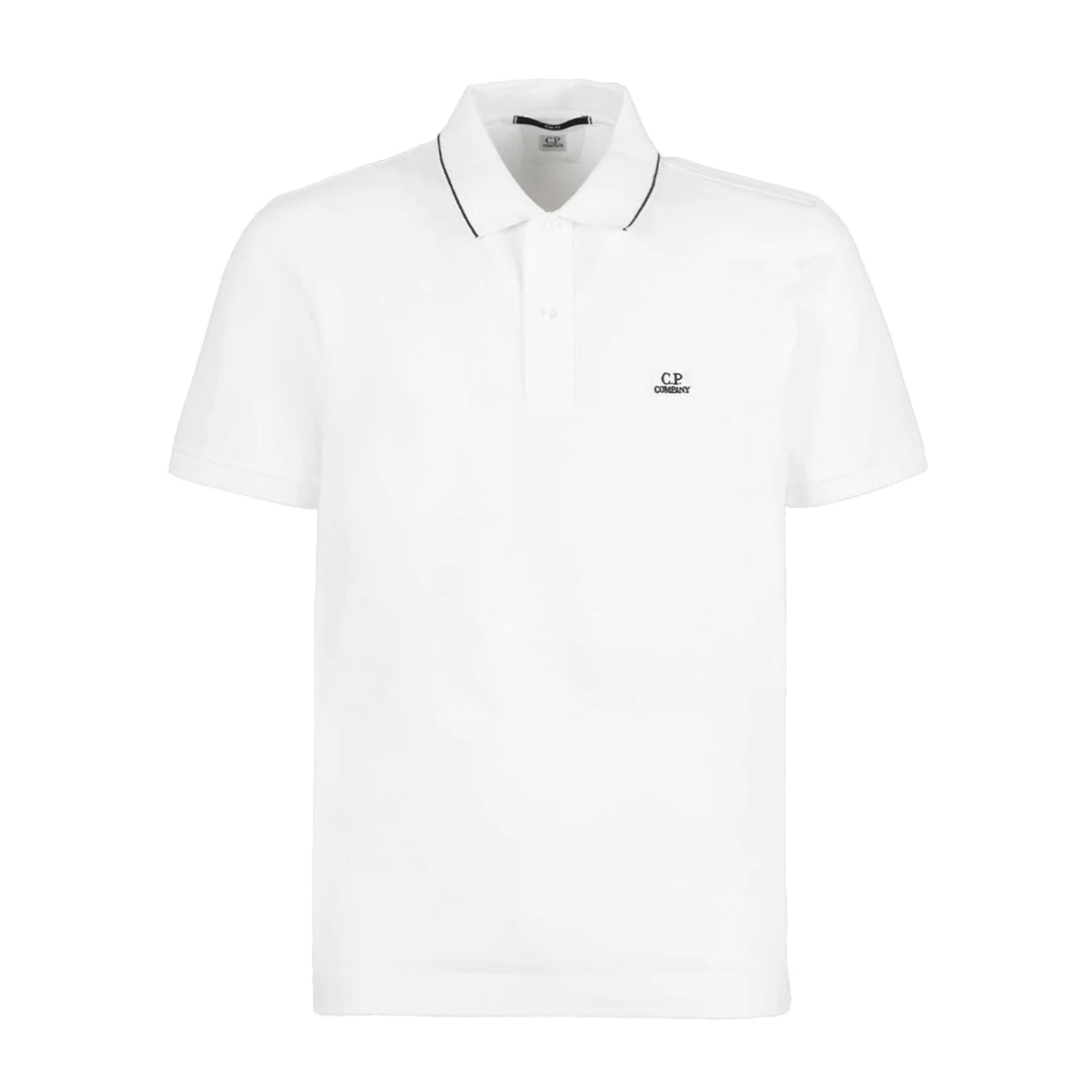 C.P. Company Short Sleeve Tipped Polo - 103 White - Escape Menswear