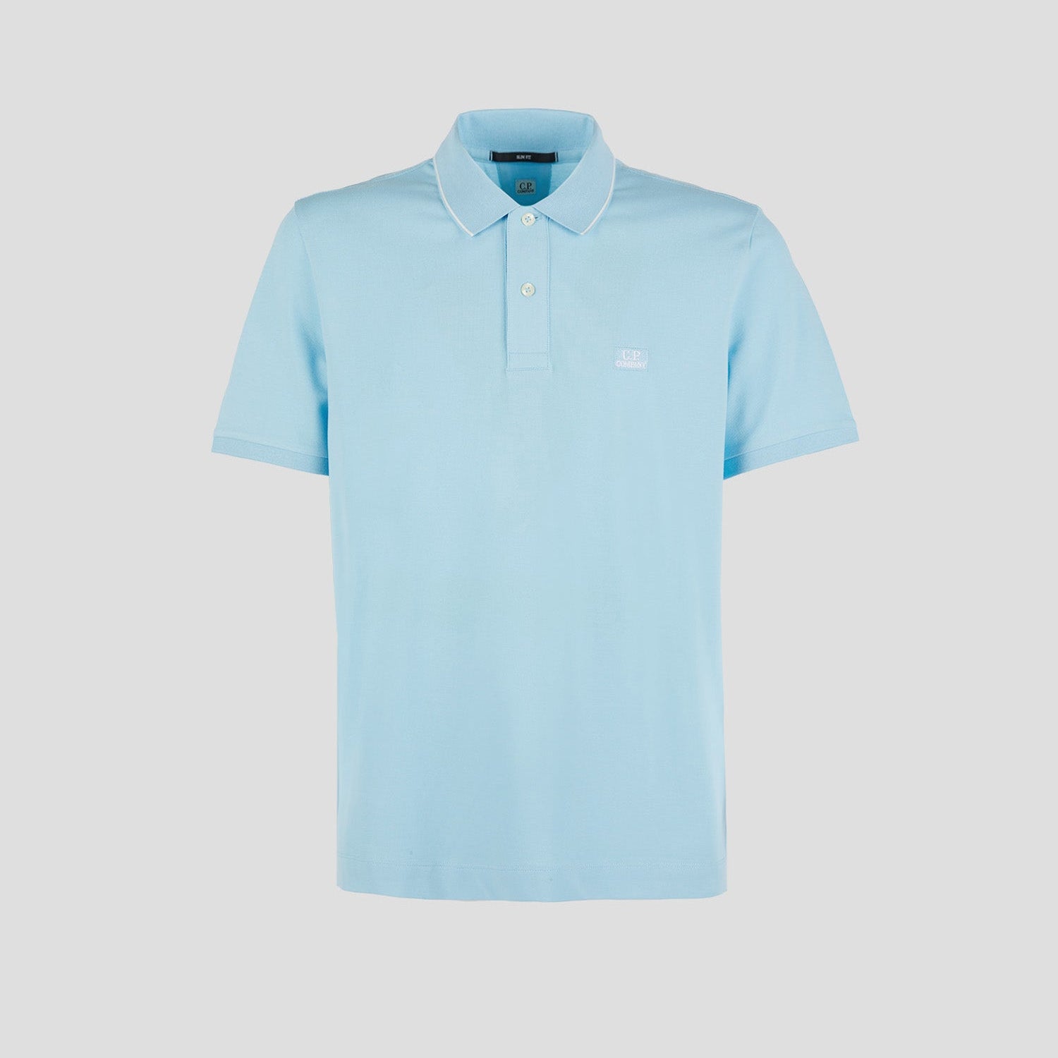 C.P. Company Stretch Piquet Polo Shirt - 832 Sky Blue - Escape Menswear