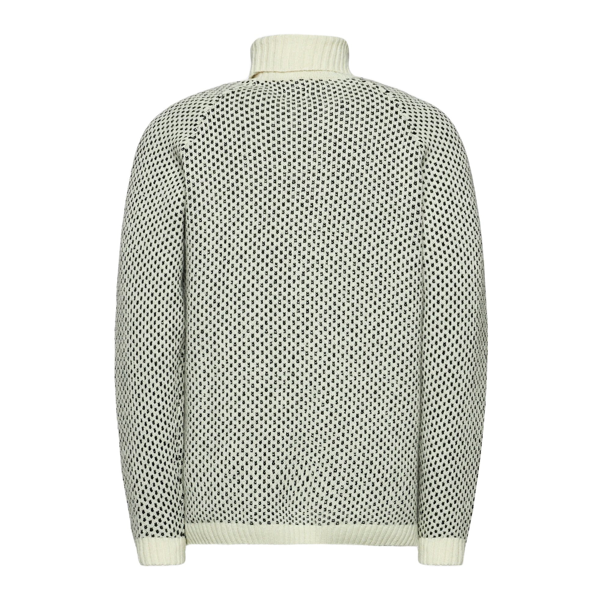 C.P. Company Wool Jacquard Roll Neck Knit - V01 White - Escape Menswear