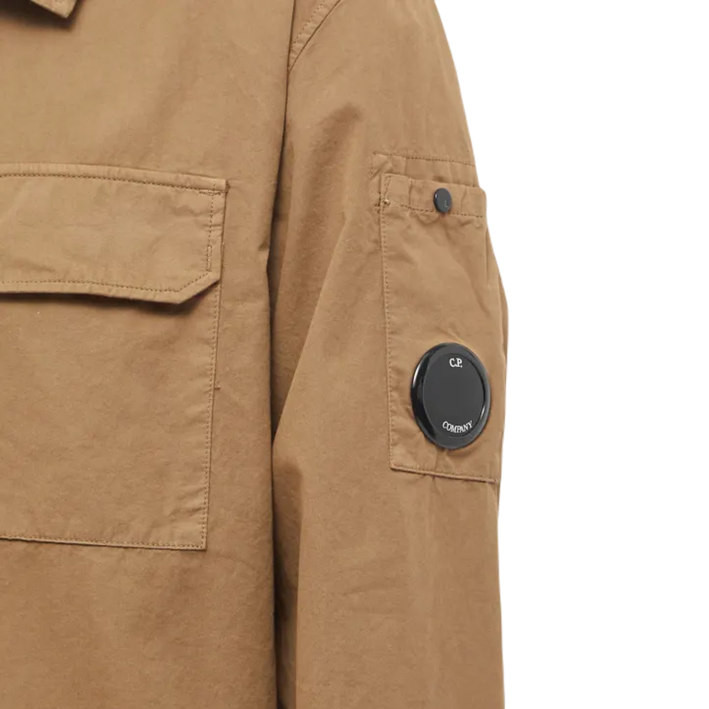 CP Company Zip Through Gabardine Overshirt - 339 Lead Grey - Escape Menswear