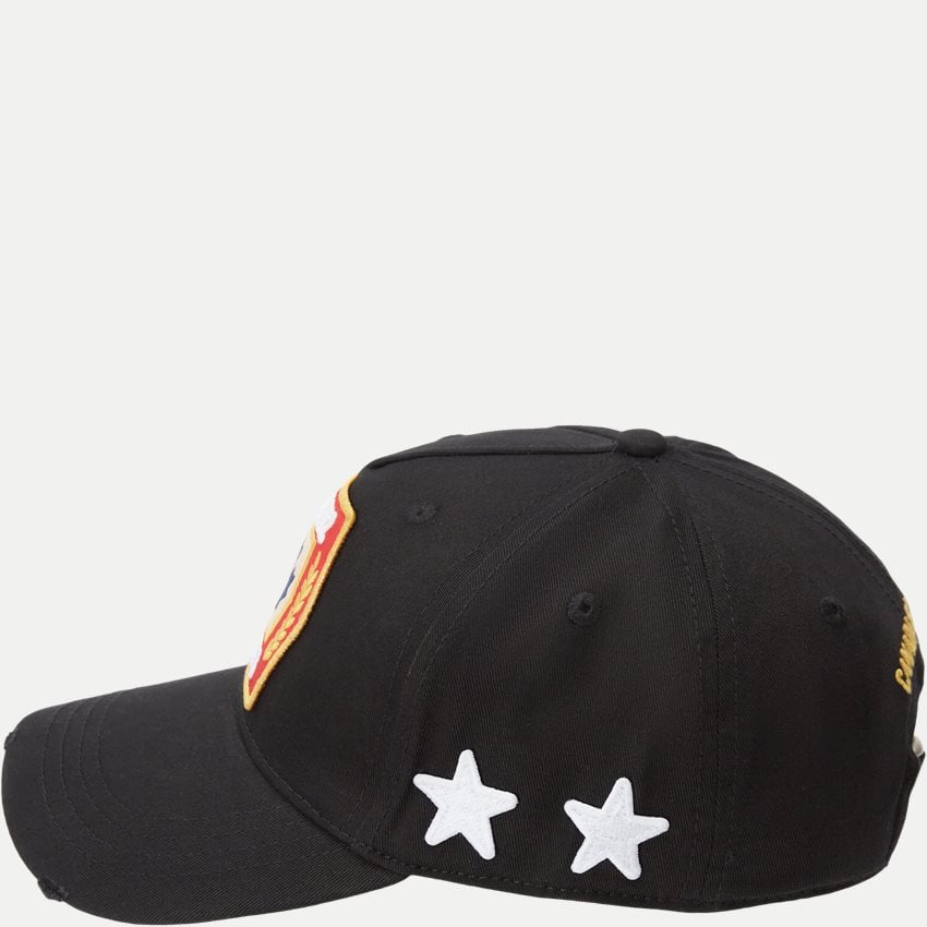 Dsquared2 BCM0528 Leaf Brothers Baseball Cap - 2124 Black - Escape Menswear