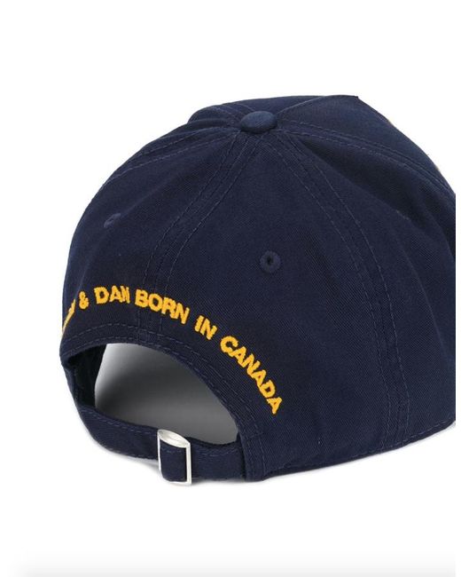 Dsquared2 BCM4011 Flag Patch Baseball Cap - 3073 Navy - Escape Menswear