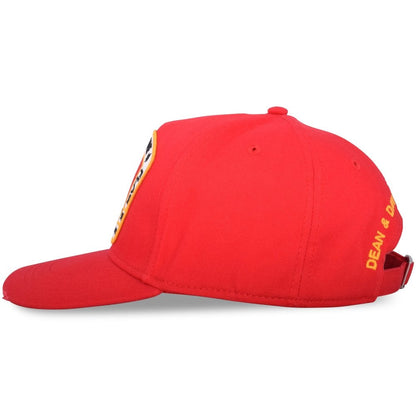 Dsquared2 BCM4011 Flag Patch Baseball Cap - 4065 Red - Escape Menswear