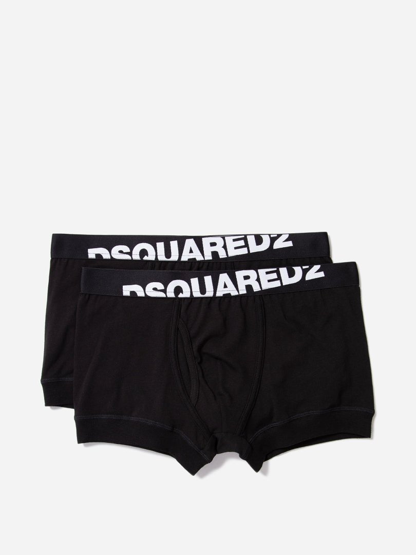 Dsquared2 DCXC90030 Two Pack Logo Boxer Trunk - Black - Escape Menswear