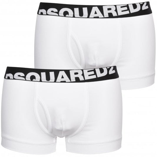 Dsquared2 DCXC90030 Two Pack Logo Boxer Trunk - White - Escape Menswear