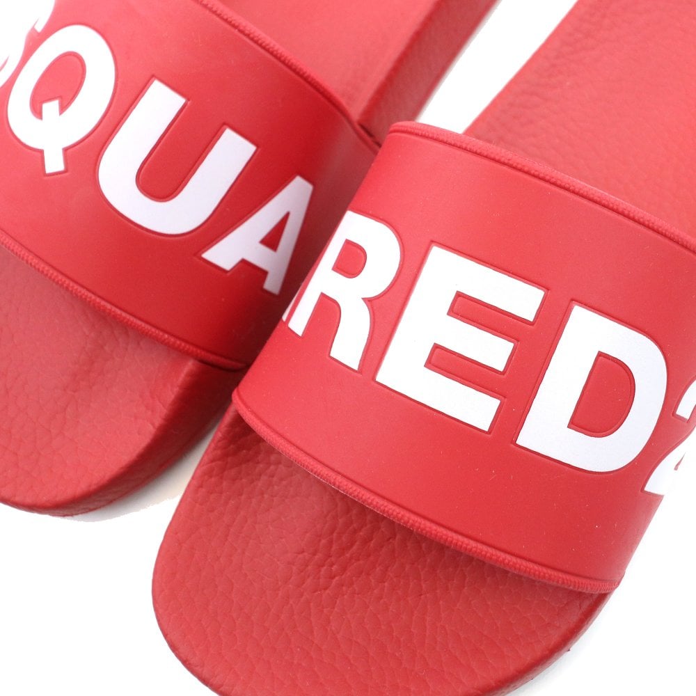 Dsquared2 FM0101 Logo Sliders - M068 Red - Escape Menswear