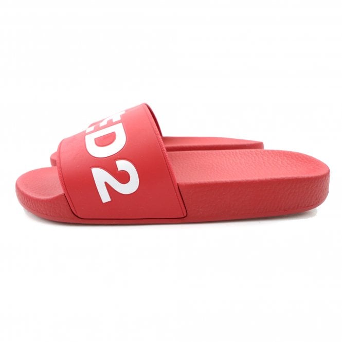 Dsquared2 FM0101 Logo Sliders - M068 Red - Escape Menswear