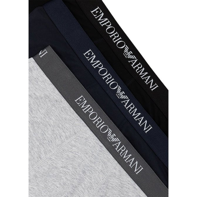 Emporio Armani 111610 3pk Bxr - Blk/Navy/Grey - Escape Menswear