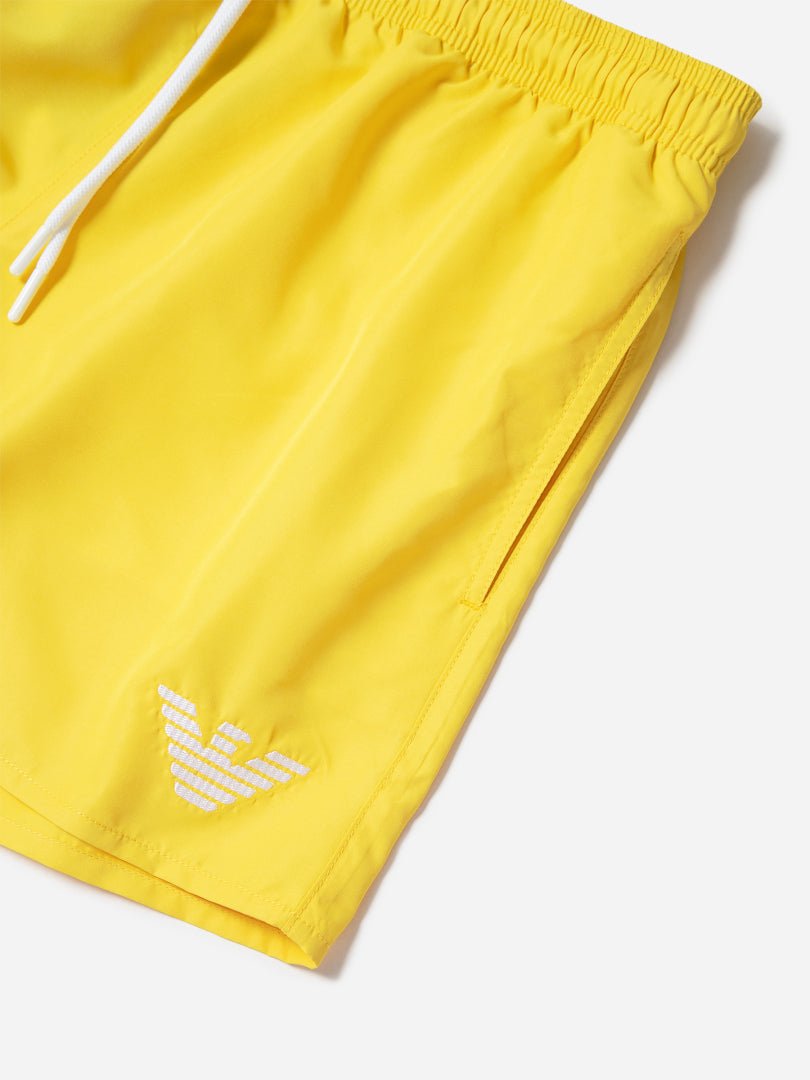 Emporio Armani 211752 Eagle Logo Swim Shorts - 107 Yellow - Escape Menswear