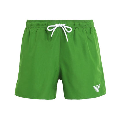 Emporio Armani 211752 Eagle Logo Swim Shorts - Green - Escape Menswear