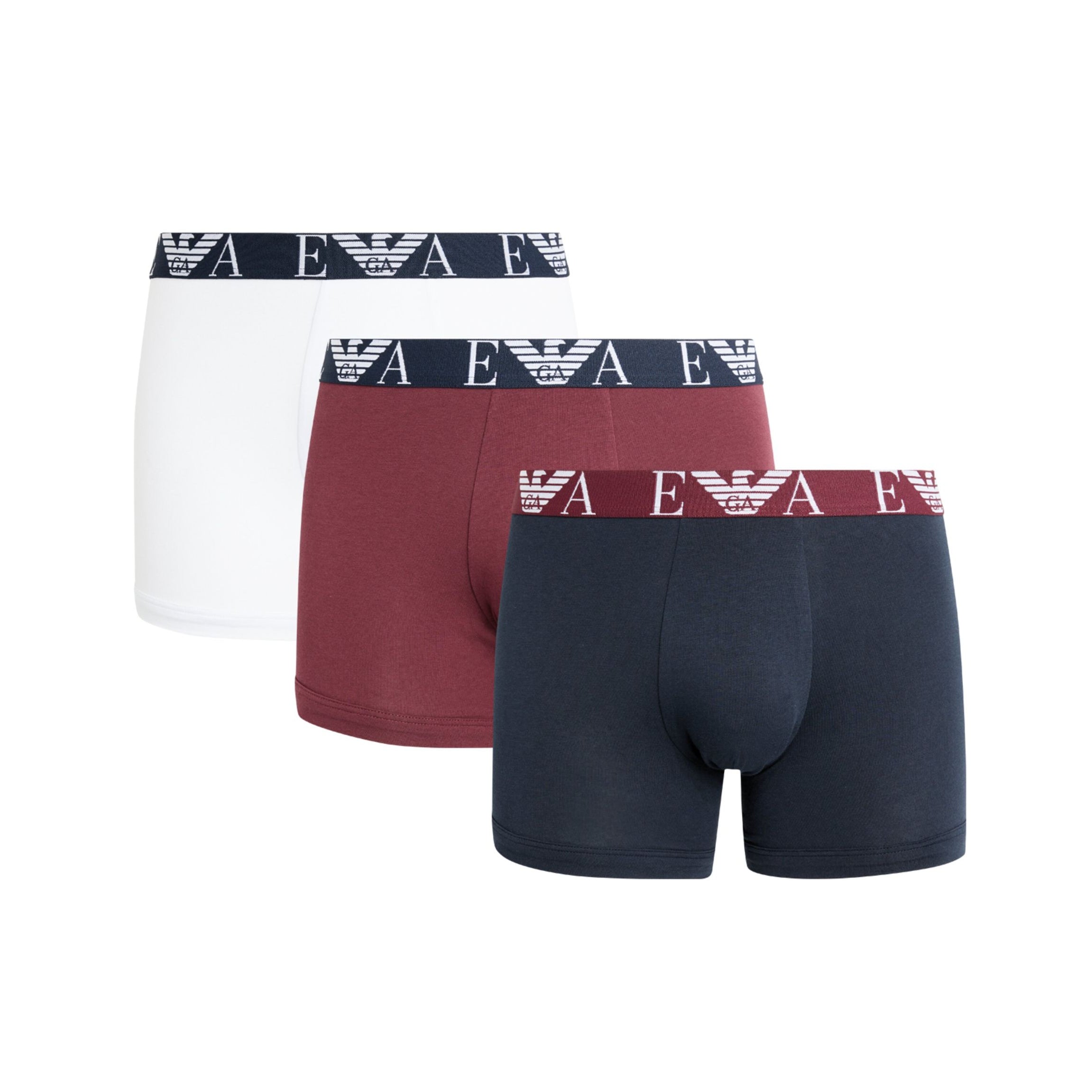 Emporio Armani 3 Pack Boxer Briefs - White - Escape Menswear