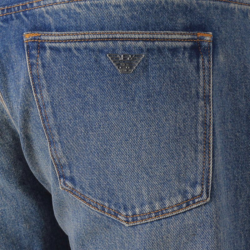 Emporio Armani 6L1J75 1DMIZ Slim Fit Jeans - 0942 Mid Blue - Escape Menswear