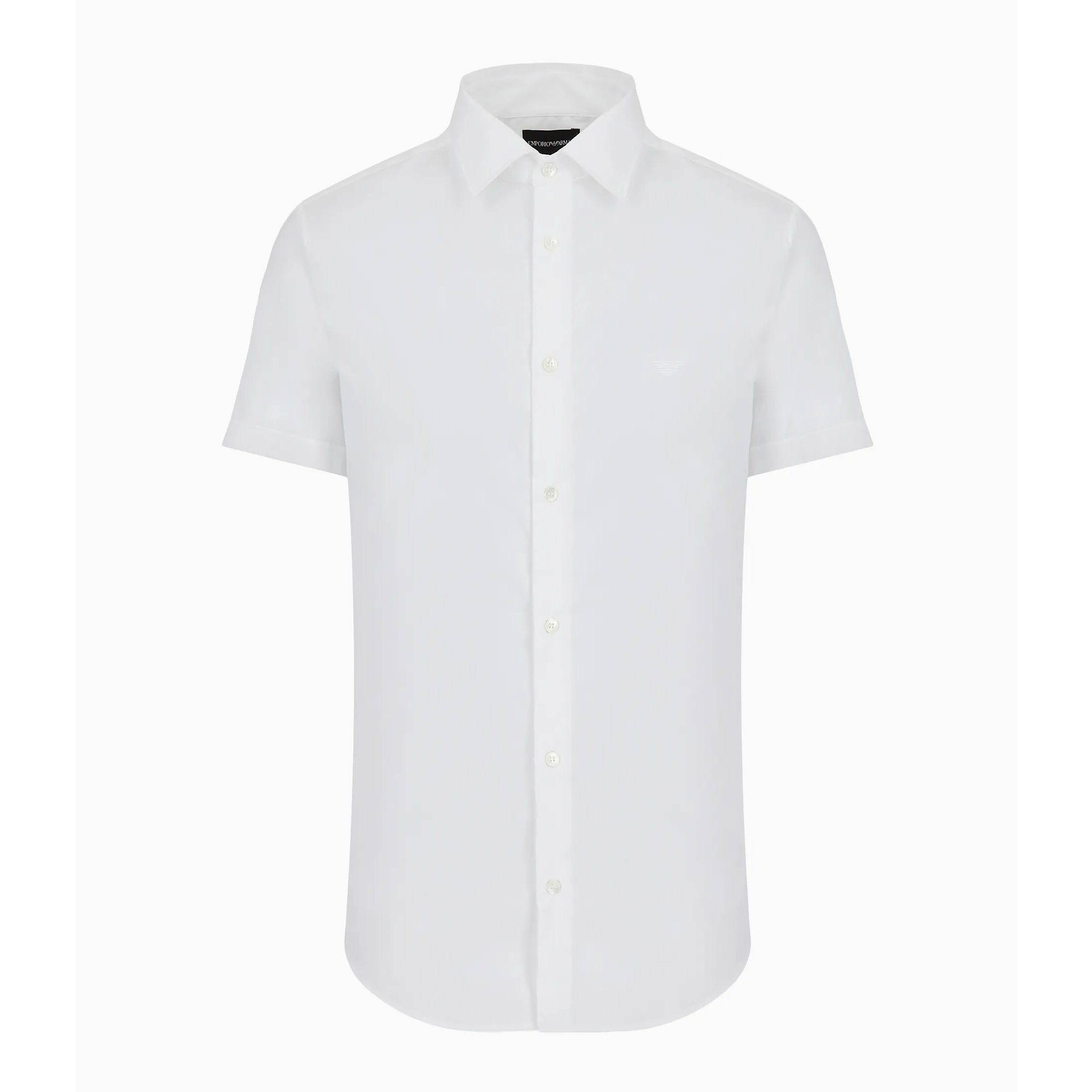 Emporio Armani 8N1C91 Short Sleeve Shirt - 100 White - Escape Menswear