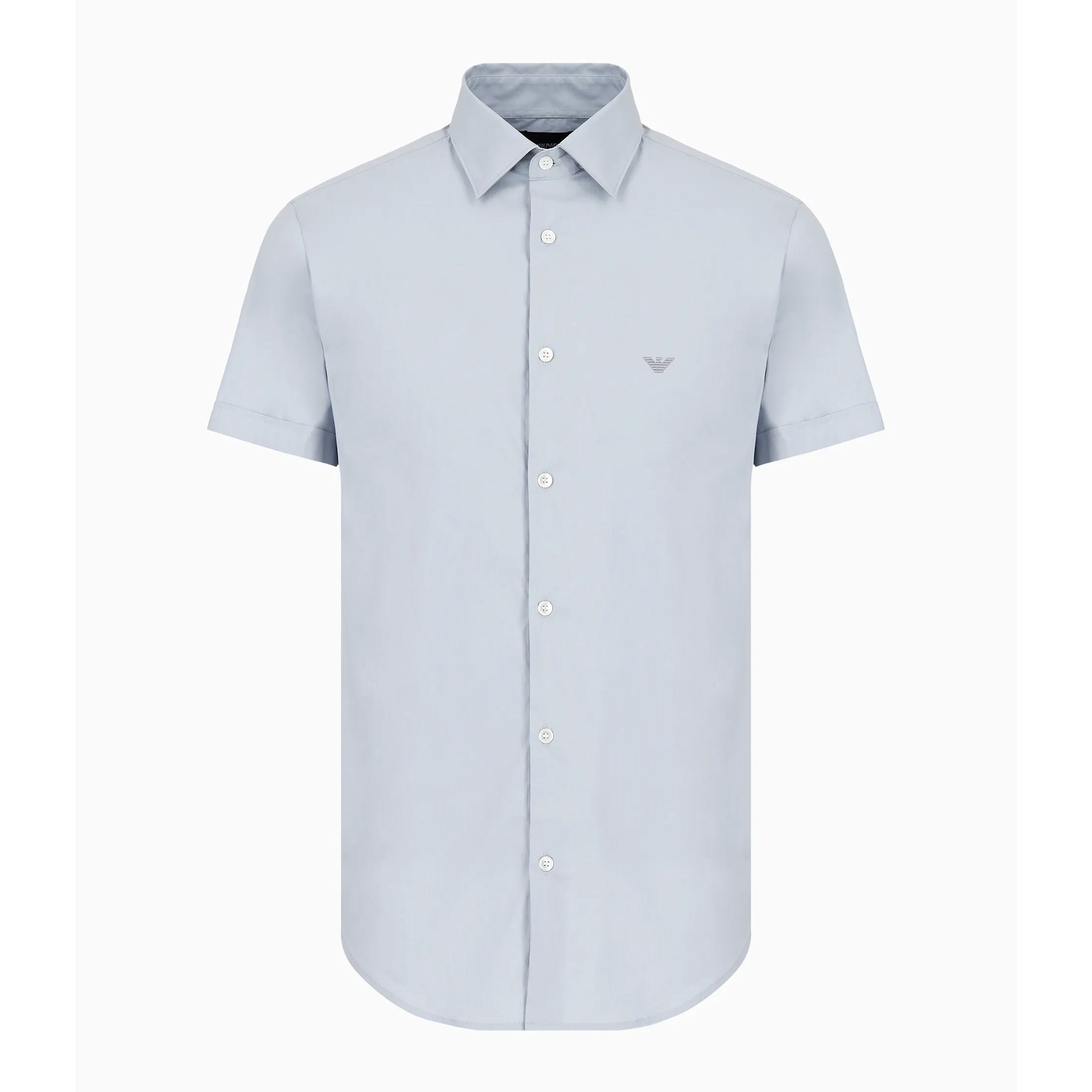 Emporio Armani 8N1C91 Short Sleeve Shirt - 785 Azure - Escape Menswear