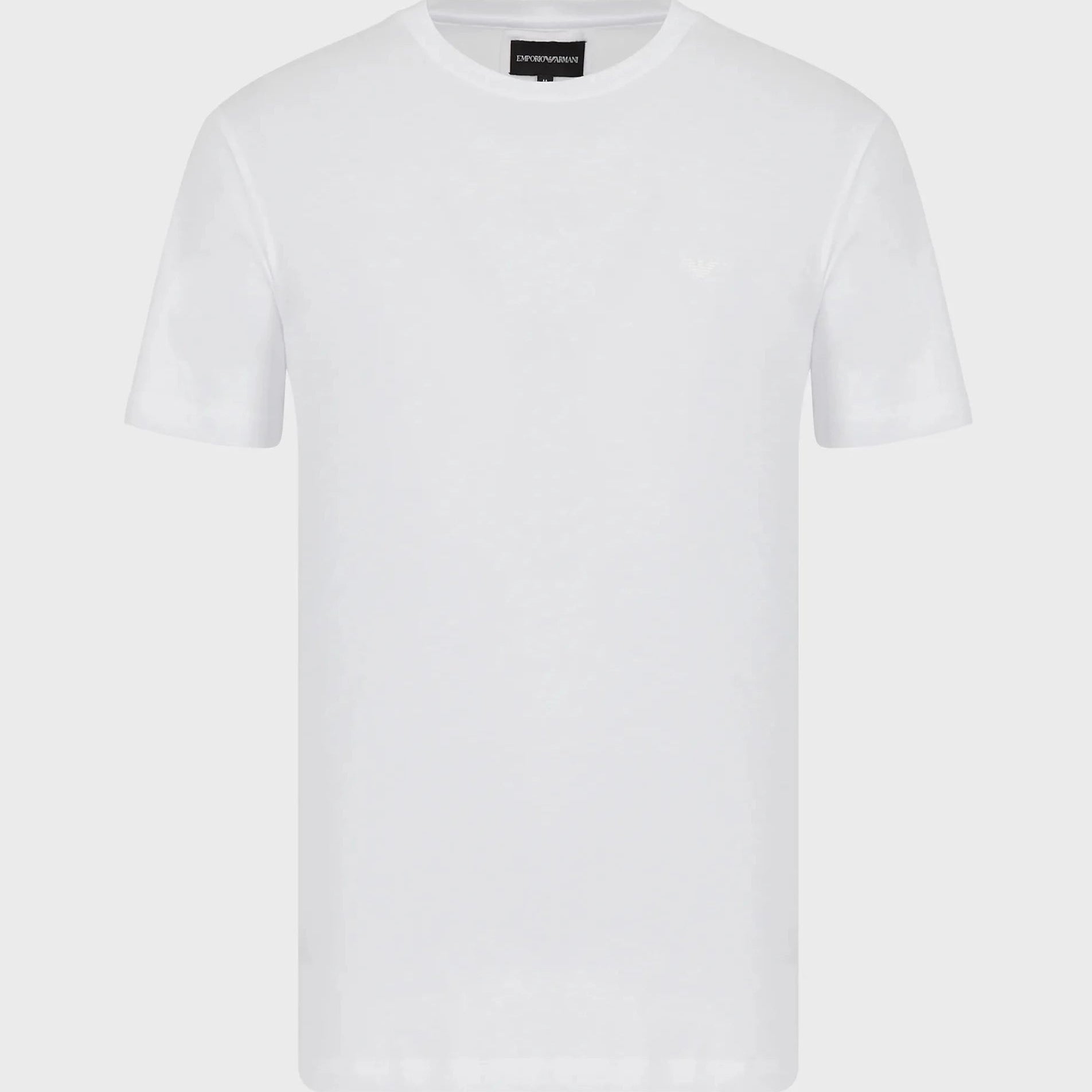 Emporio Armani 8N1D68 1JPZZ Logo T-Shirt - 100 White - Escape Menswear