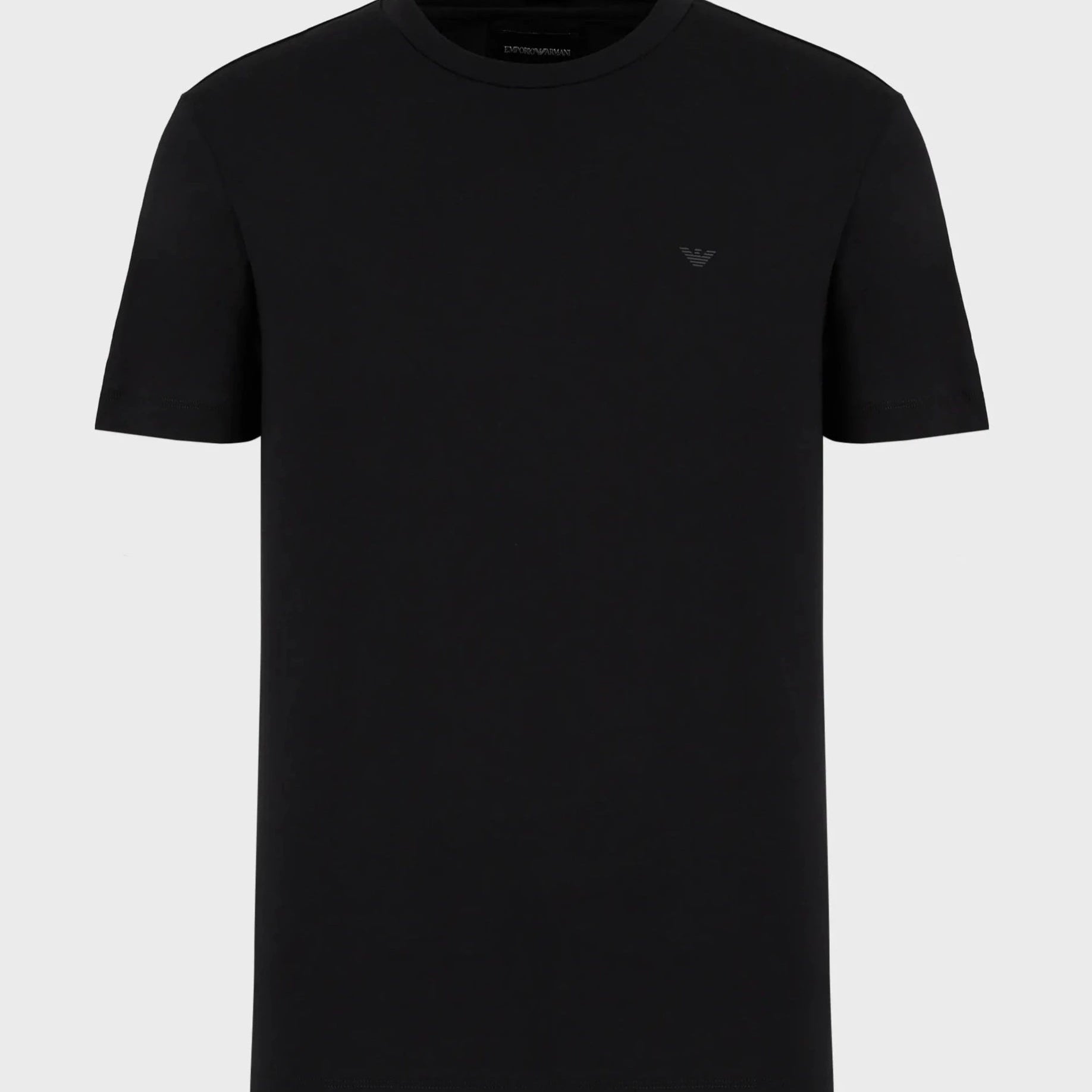 Emporio Armani 8N1D68 1JPZZ Logo T-Shirt - 999 Black - Escape Menswear