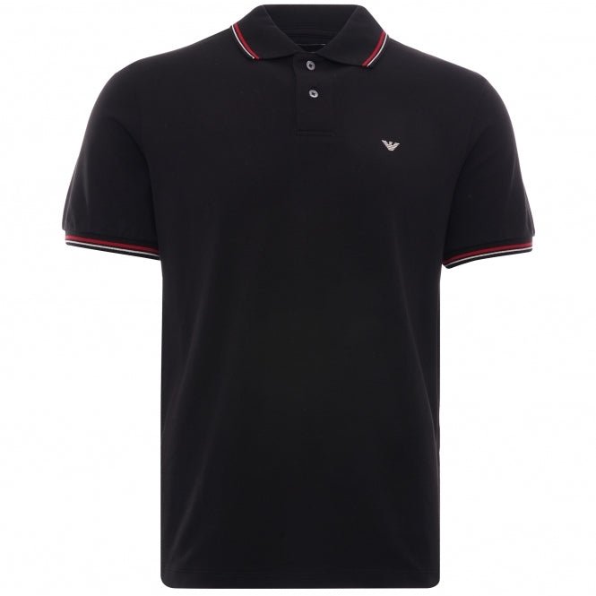 Emporio Armani 8N1FB3 Tip Polo Shirt - 999 Black - Escape Menswear