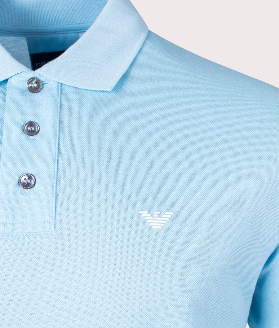 Emporio Armani 8N1FQ2 Polo T-Shirt - 781 Sky Blue - Escape Menswear