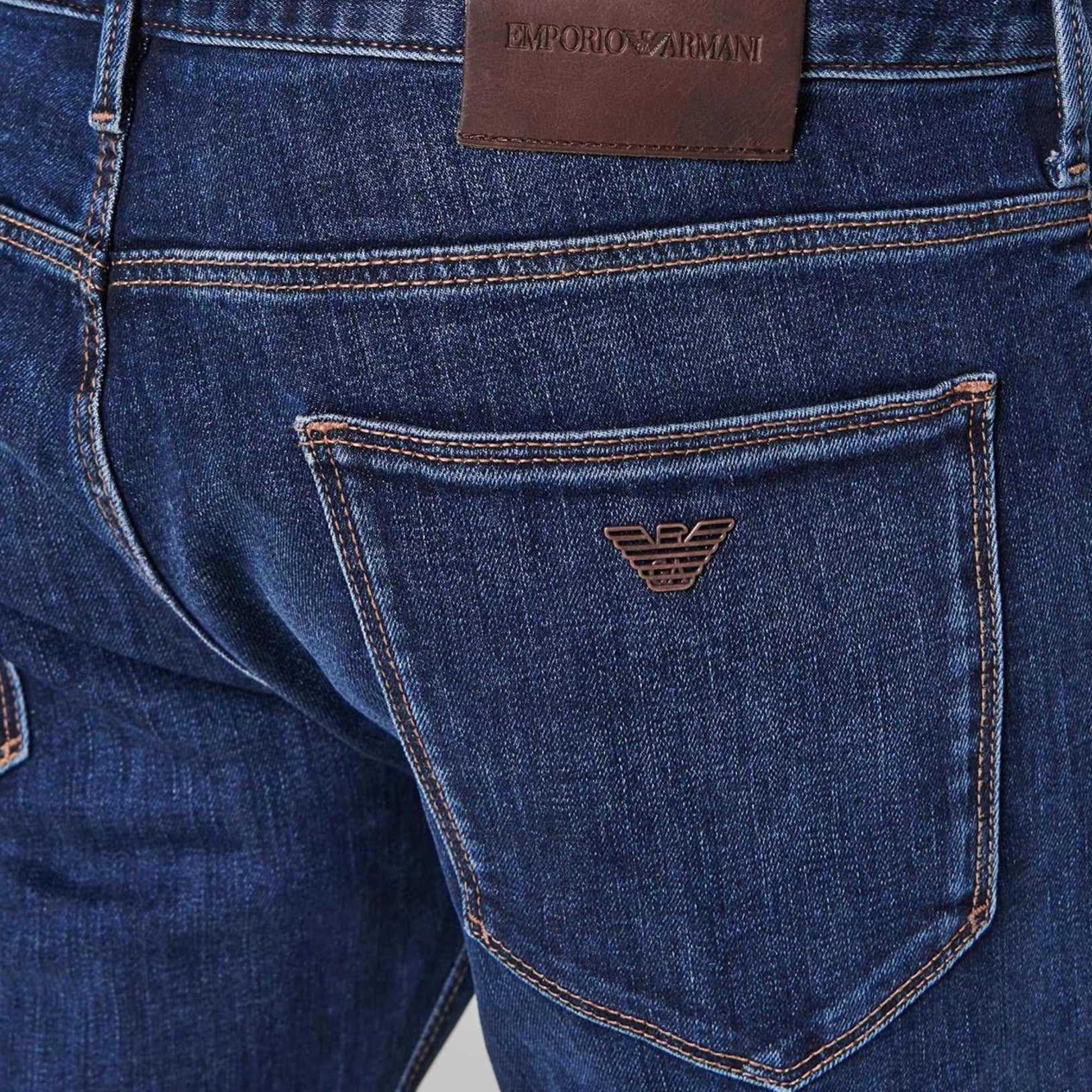 Emporio Armani 8N1J06 1G0LZ Slim Fit Jeans - 0942 Mid Blue - Escape Menswear