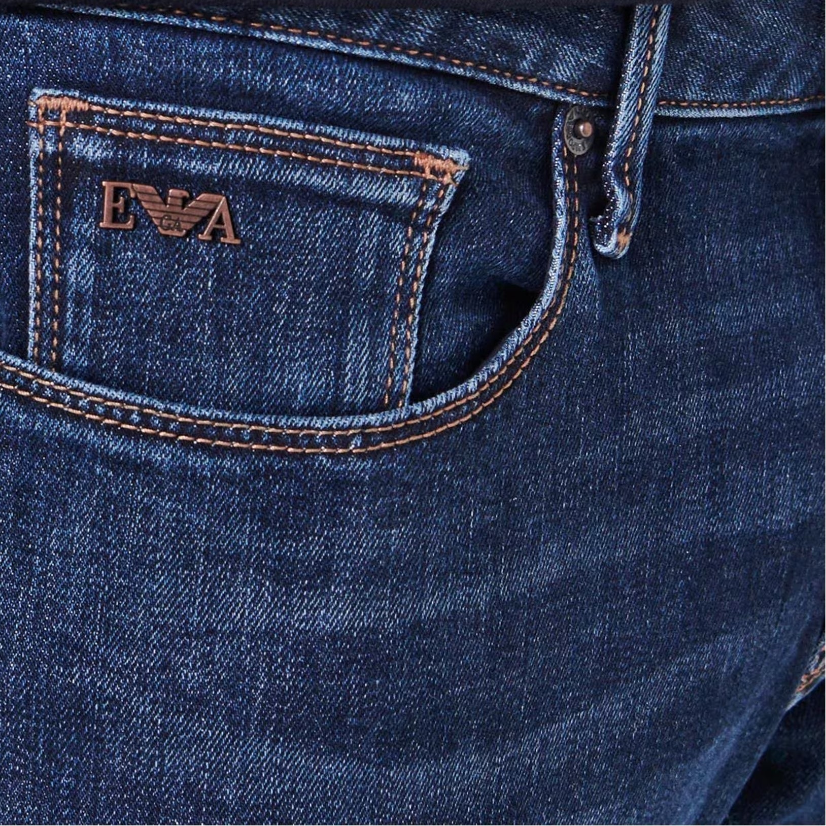 Emporio Armani 8N1J06 1G0LZ Slim Fit Jeans - 0942 Mid Blue - Escape Menswear