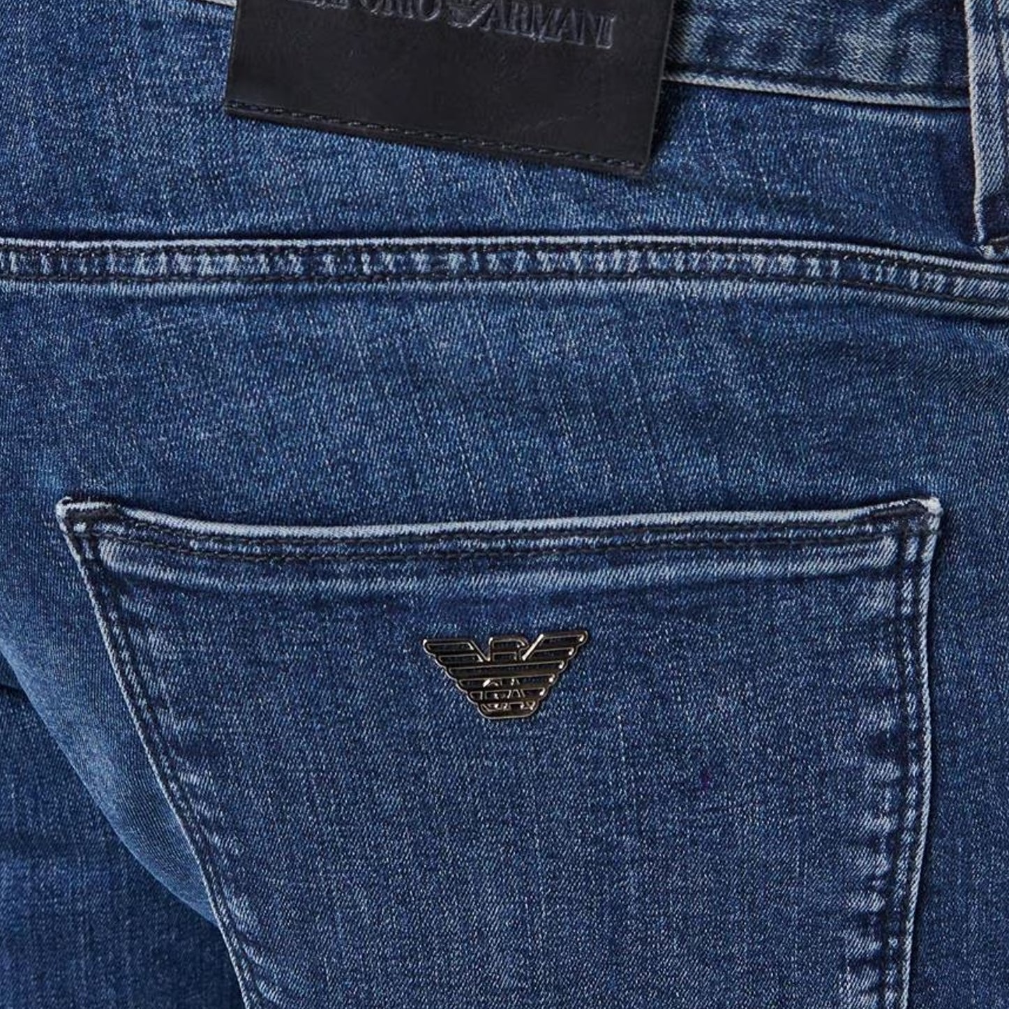 Emporio Armani 8N1J06 1G19Z Slim Fit Jeans - 0942 Mid Blue - Escape Menswear