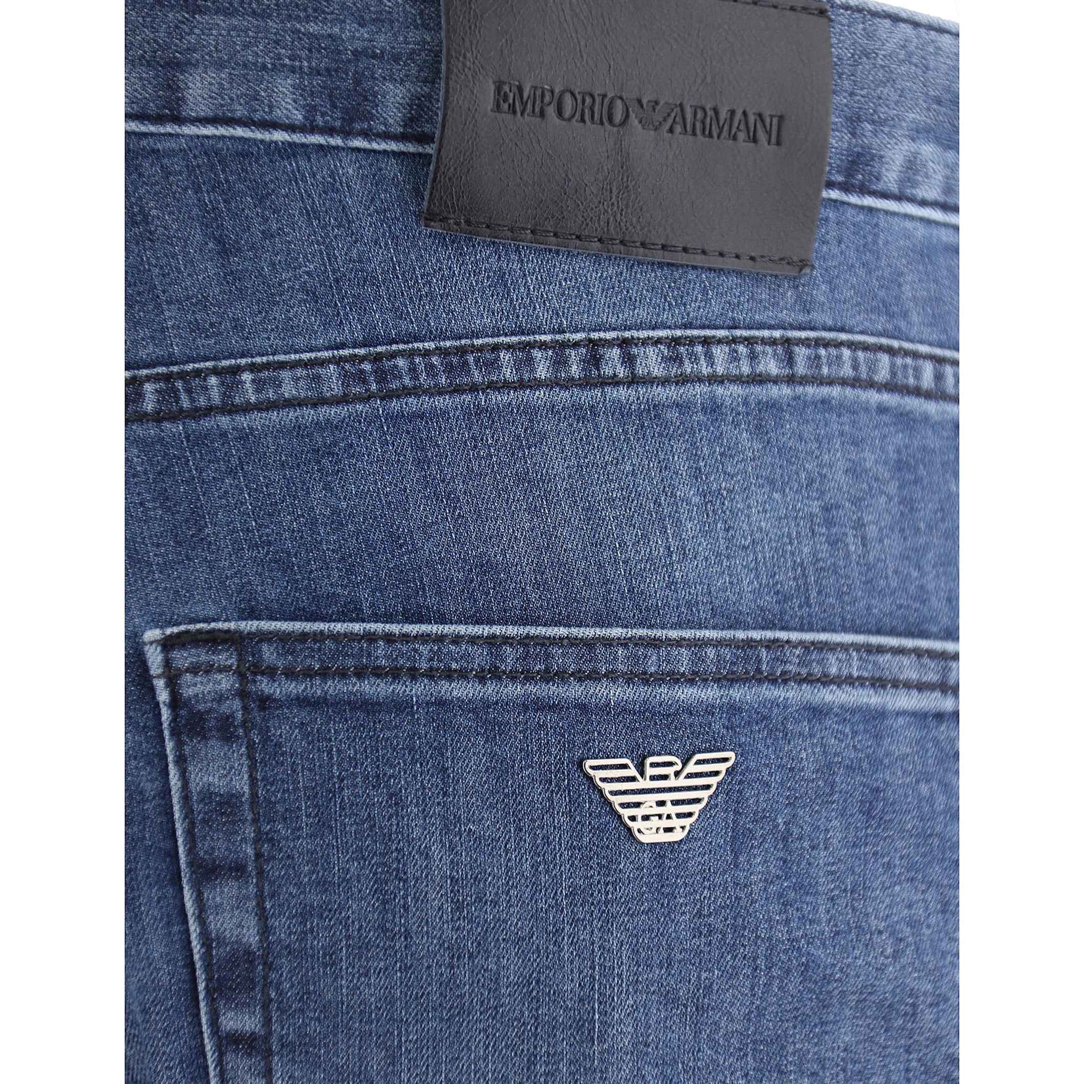 Emporio Armani 8N1J45 1D85Z Regular Fit Jeans - 0942 Blue Ch - Escape Menswear