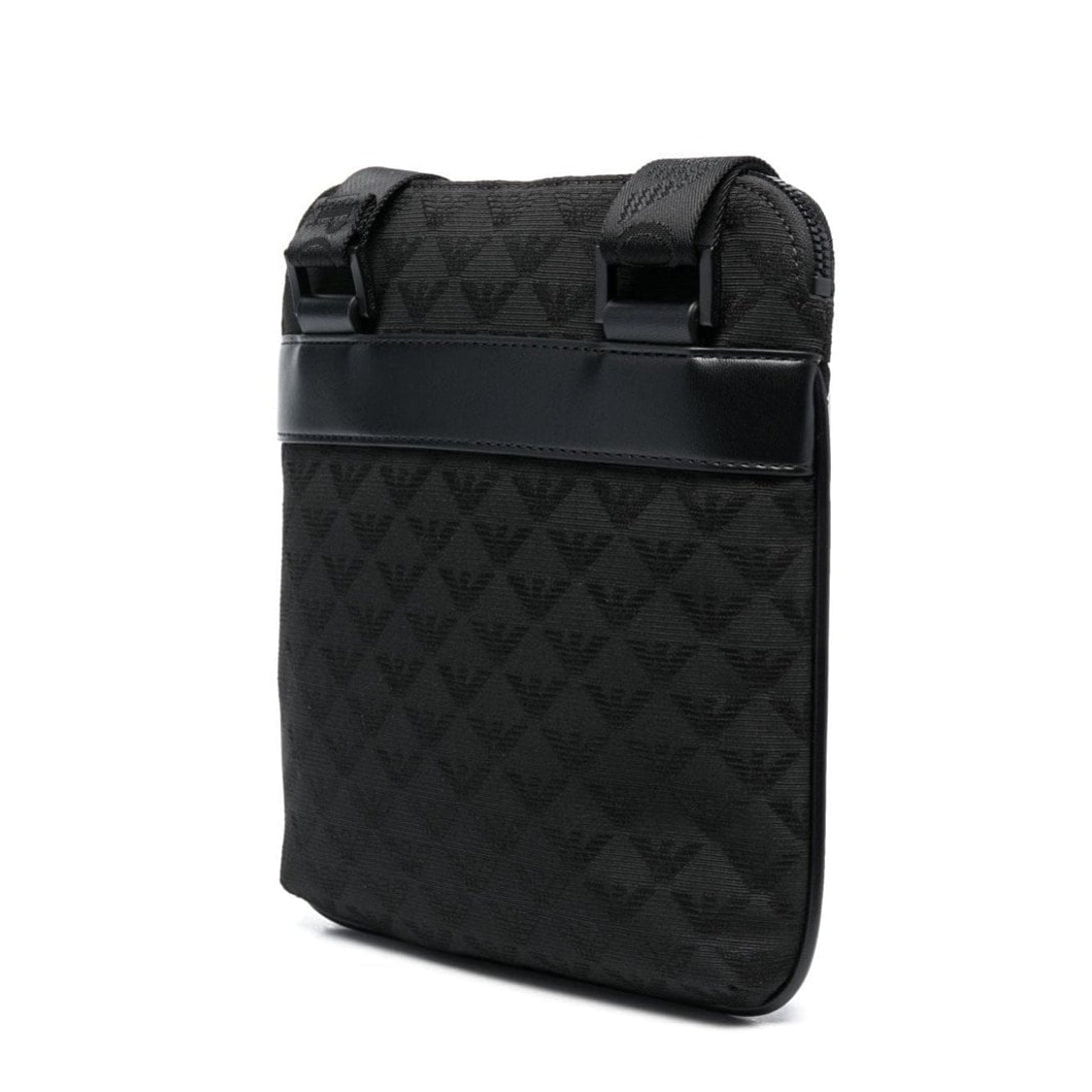 Emporio Armani Jacquard Crossbody Bag - Black - Escape Menswear