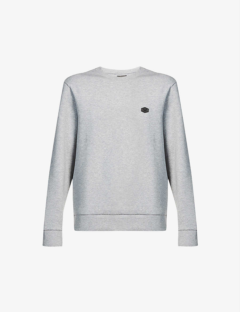 Emporio armani crew outlet neck logo sweatshirt grey