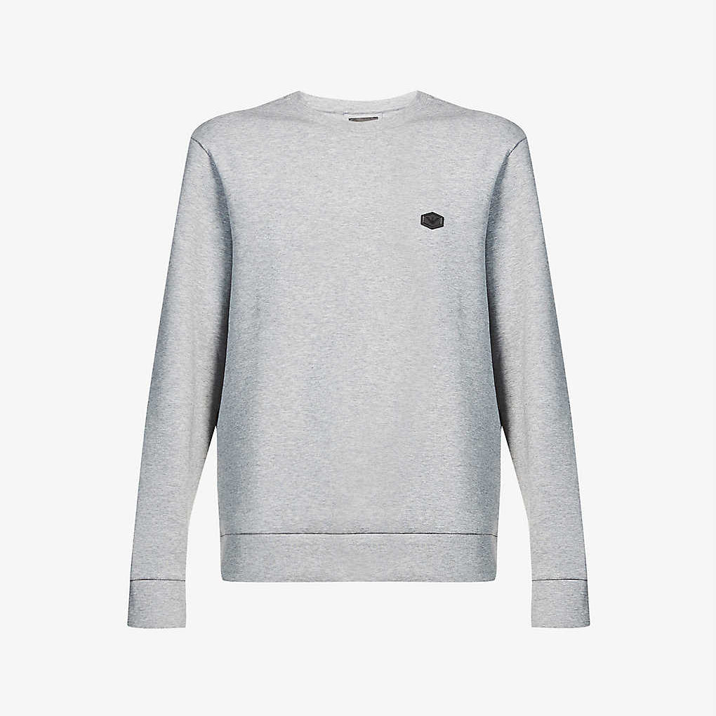 Emporio Armani Logo Patch Sweatshirt - 8N1MD1 1JHSZ - 630 Grey - Escape Menswear