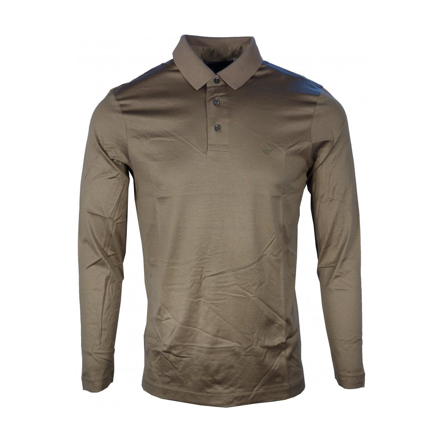 Emporio Armani Long Sleeve Polo - 0137 Beige - Escape Menswear