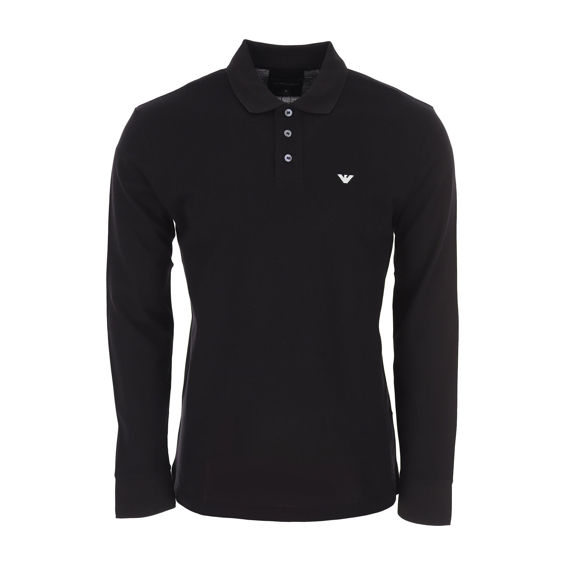 Emporio Armani Long Sleeve Polo - 999 Black - Escape Menswear