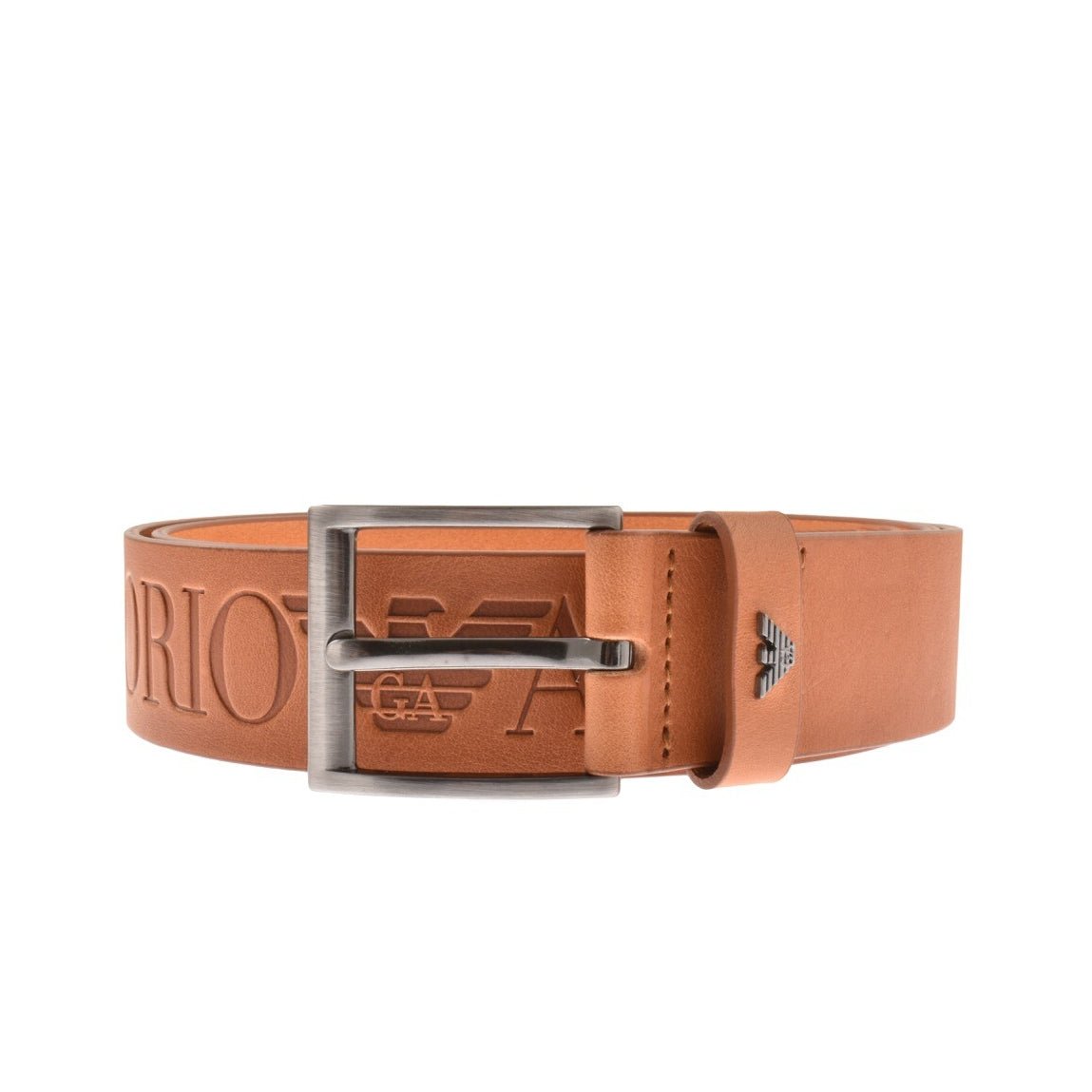 Emporio Armani Tumbled-Leather Belt - Tan - Escape Menswear