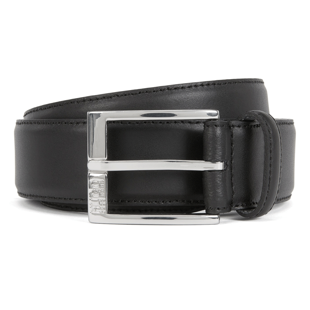 Hugo Boss C-Ellotyo Leather Belt - Black - Escape Menswear