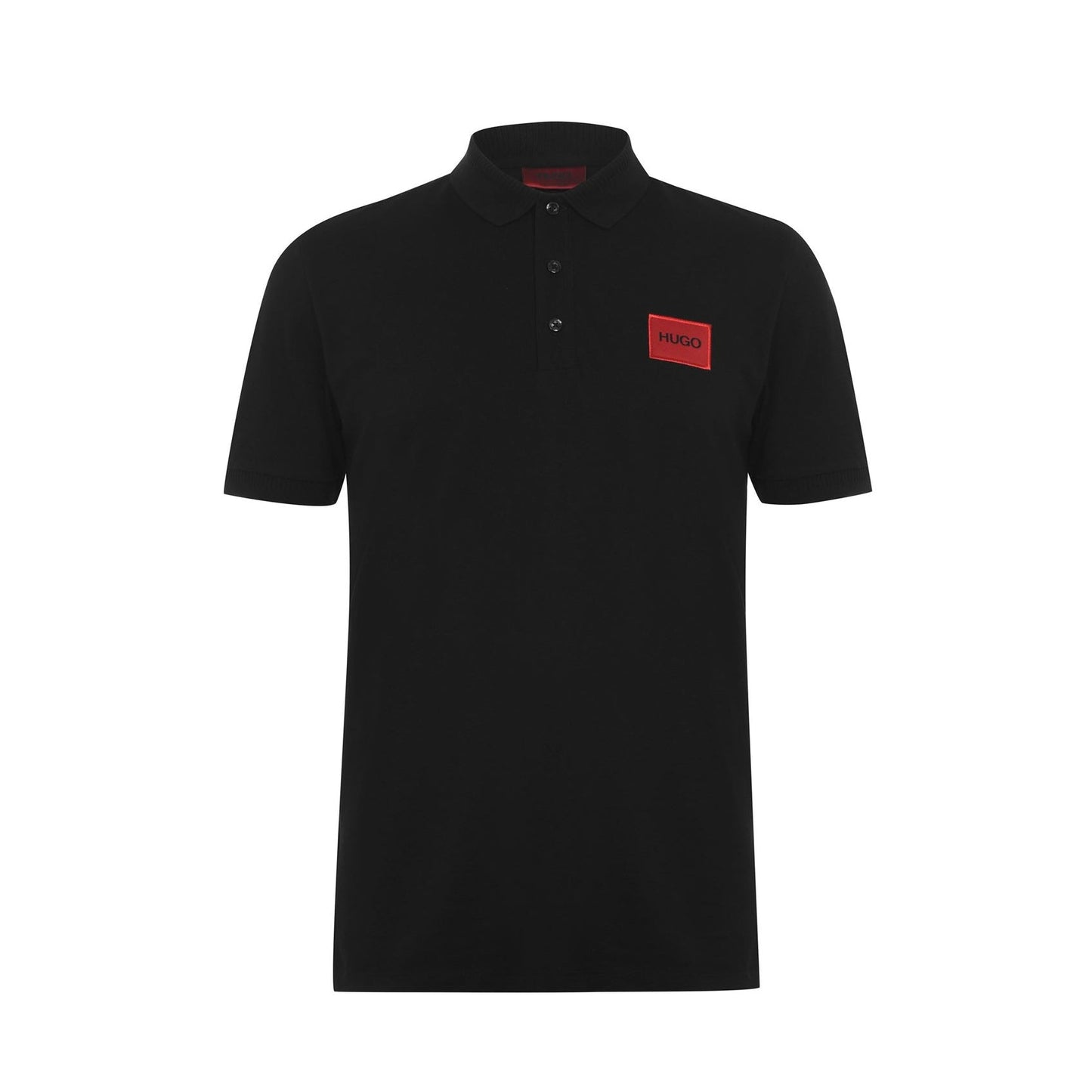 HUGO Dereso 232 Polo T Shirt - 001 Black/Red - Escape Menswear