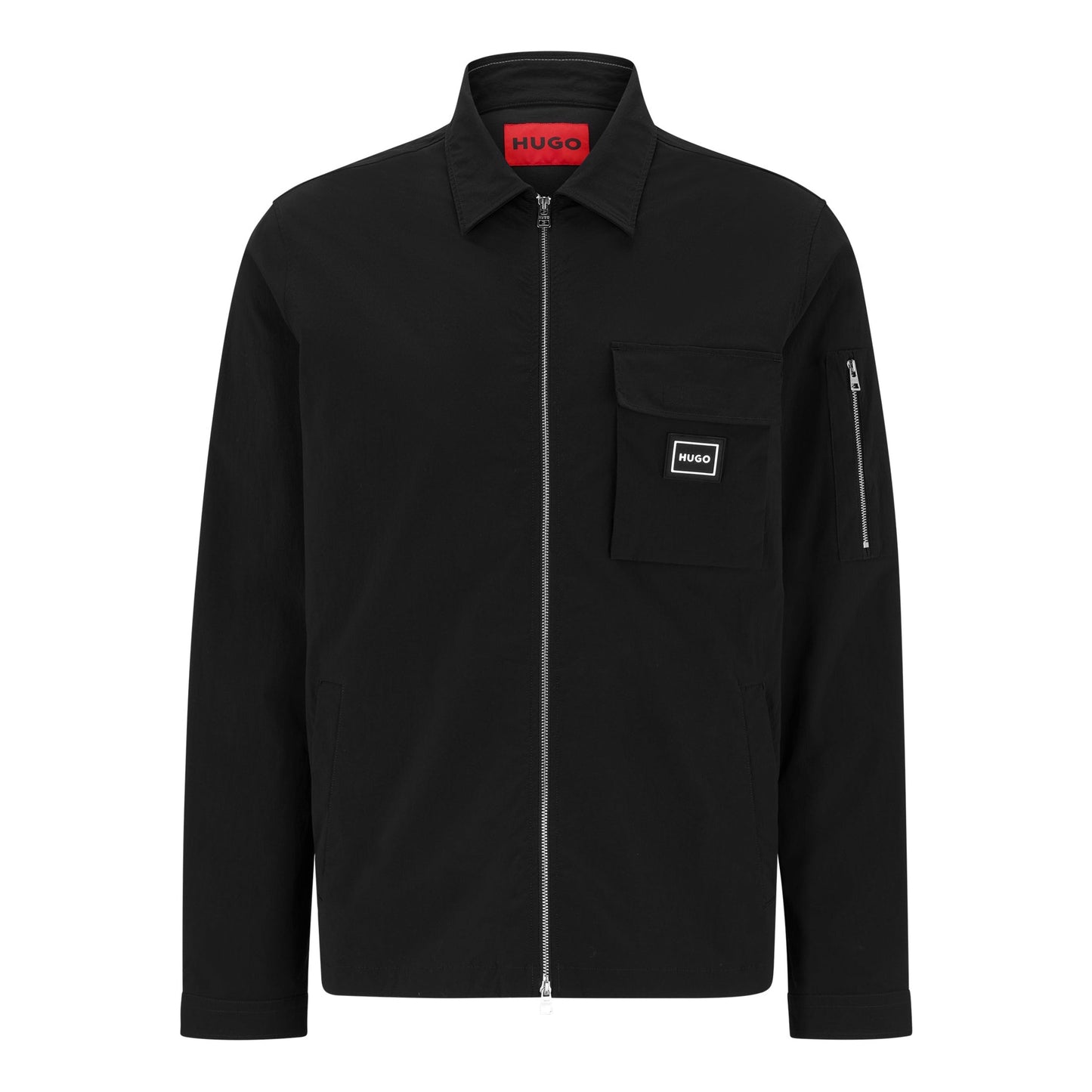 Hugo Emmond Zip Overshirt - 001 Black - Escape Menswear
