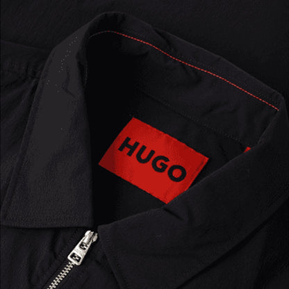 Hugo Emmond Zip Overshirt - 001 Black - Escape Menswear
