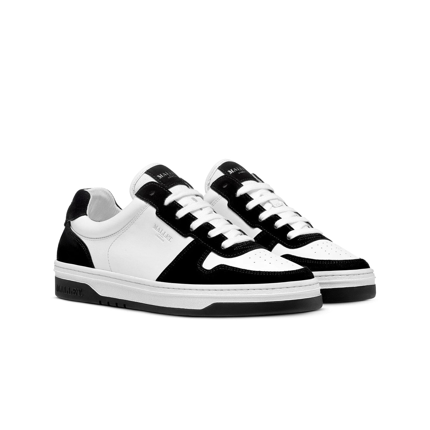 Mallet Bentham Court Trainers - Black White - Escape Menswear