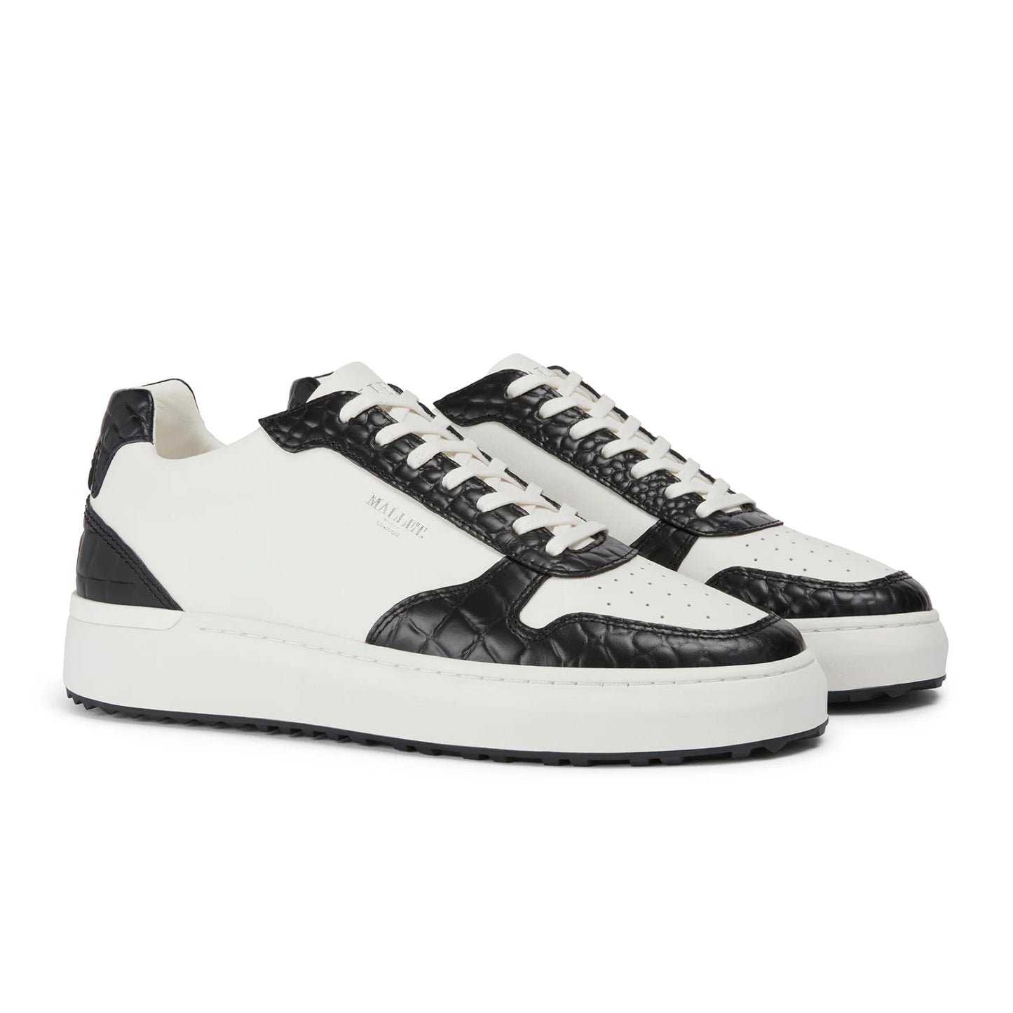 Mallet Hoxton 2.0 Trainer - White Black Croc - Escape Menswear