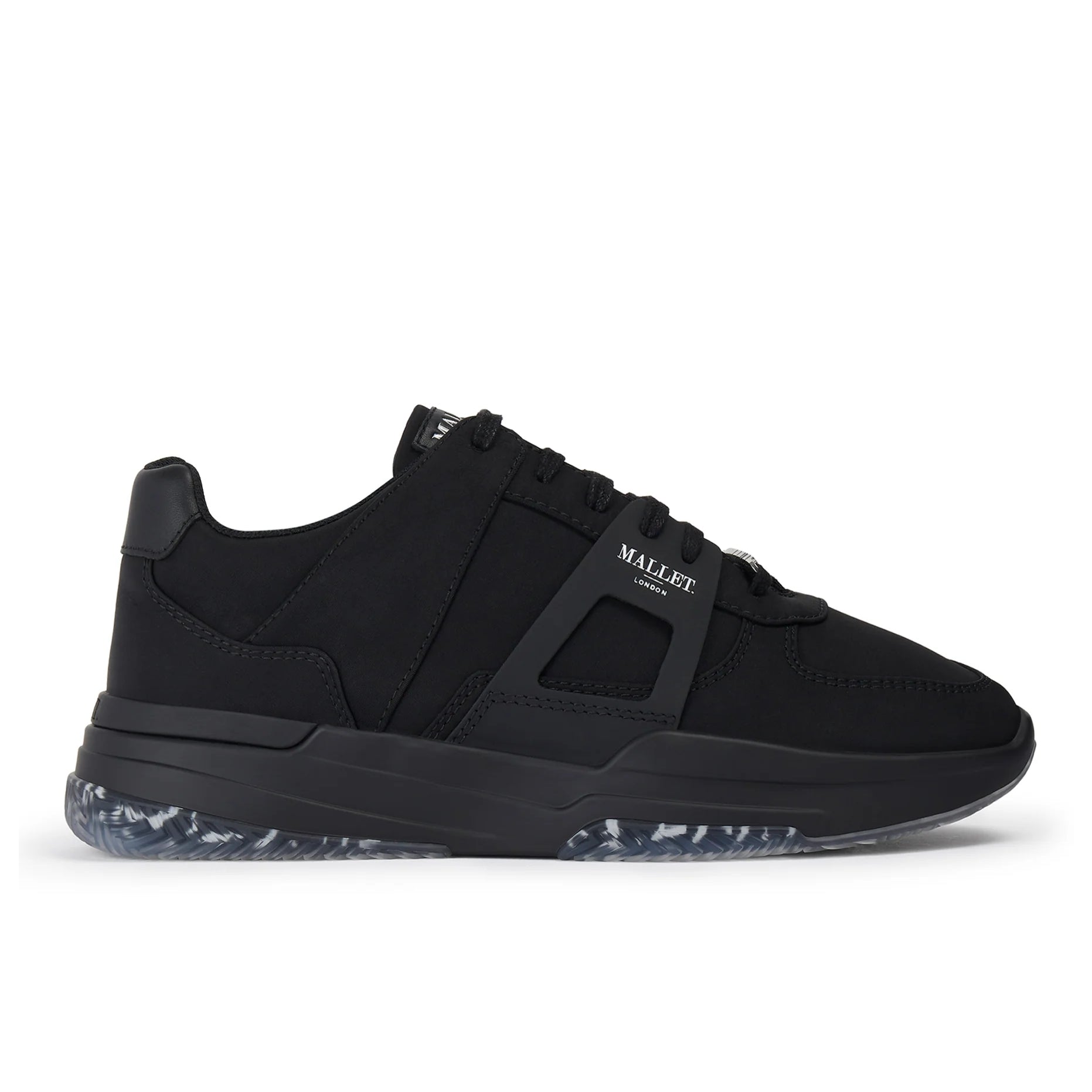 Mallet Marquess Lace Up Trainers - Triple Black - Escape Menswear