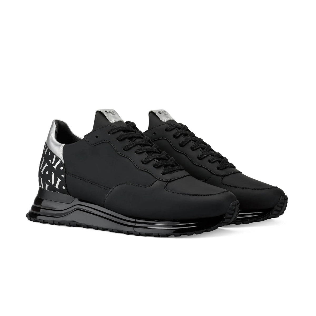 Mallet Popham Gas Trainers - White Silver Tab - Escape Menswear