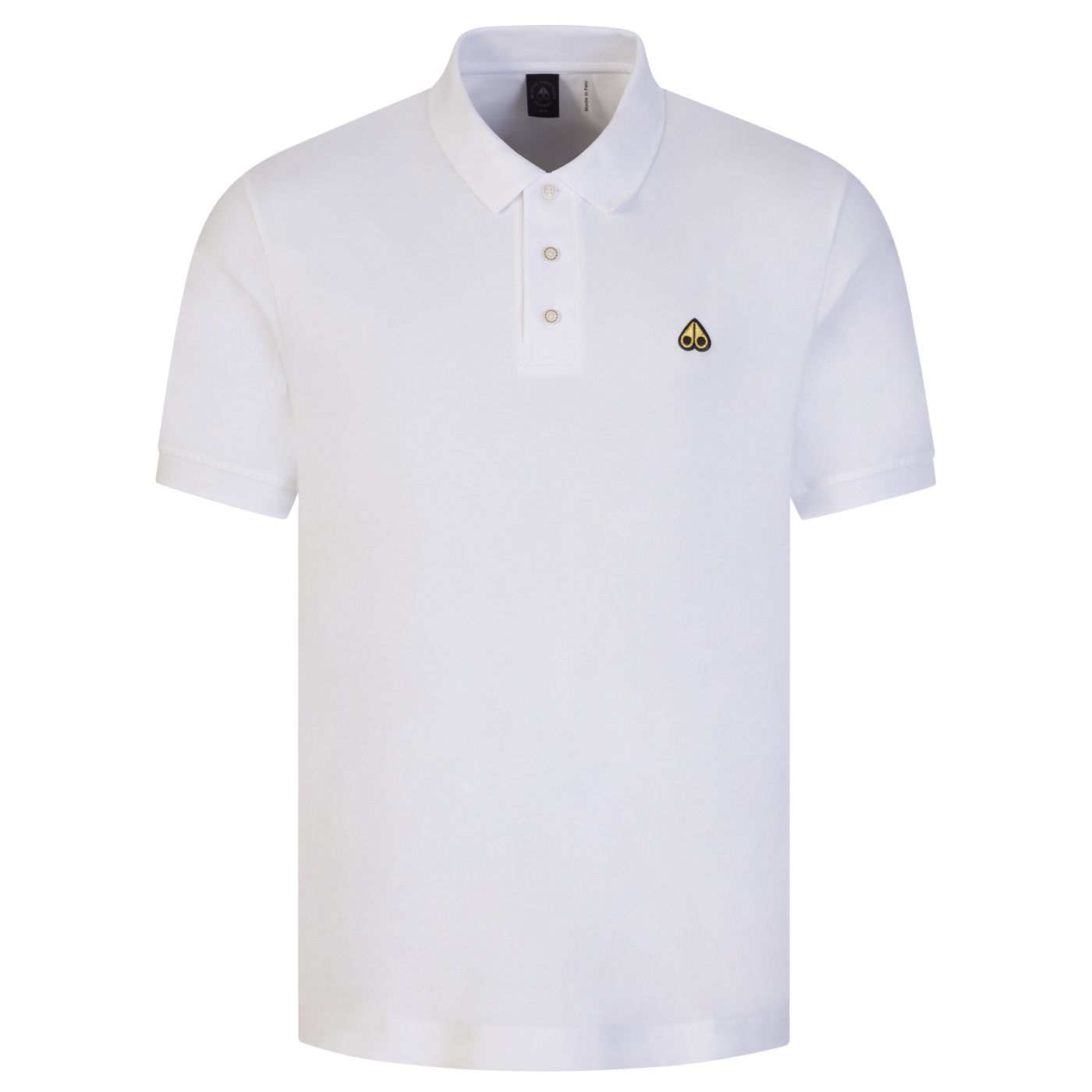 Moose Knuckles Pique Polo T-Shirt - 160 White - Escape Menswear