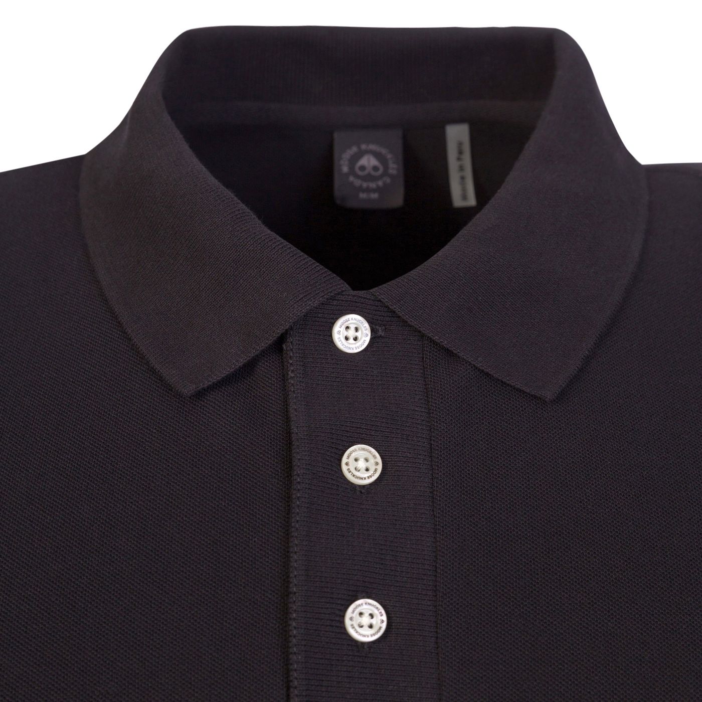 Moose Knuckles Pique Polo T-Shirt - 292 Black - Escape Menswear