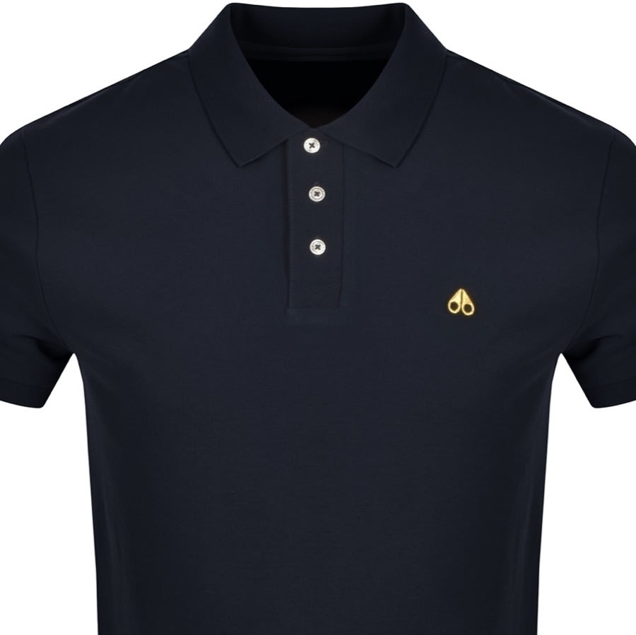 Moose Knuckles Pique Polo T-Shirt - 833 Navy - Escape Menswear