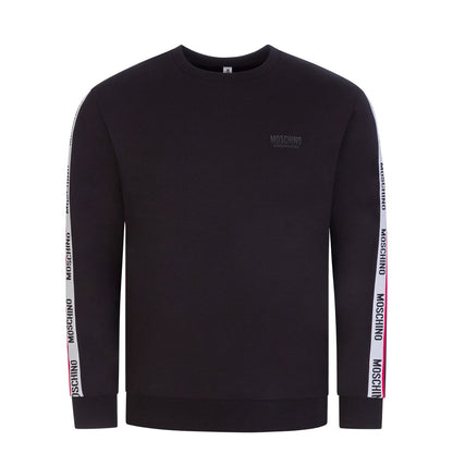 Moschino Arm Tape Logo Sweatshirt - 555 Black - Escape Menswear